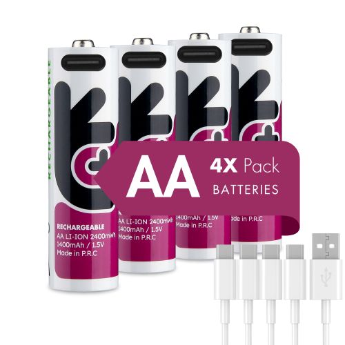 4 Акумулаторни батерии АА 1.5V Li-Ion 1500 mAh + USB Type C - Uniross
